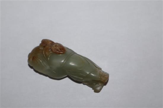A Chinese carved jade group of two kylin, red lacquered and carved figure of a sage tallest 7cm